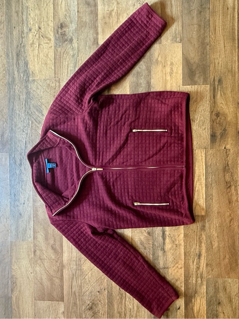 Quilted Full-Zip Jacket - Burgundy Karen Scott